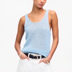 Madewell NWT Blue/Aqua Linen Knit Tank *Current